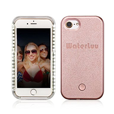 iPhone 7 Led Selfie Case ,WaterLuu Led Illuminated Selfie Cell Phone Case for iPhone 7, Great for Bright Selfie (Rose Gold)