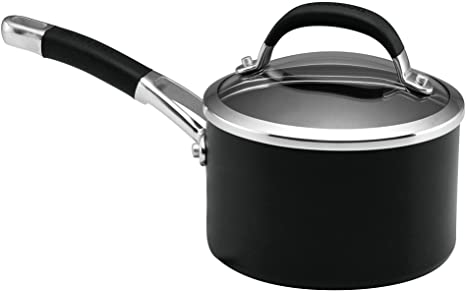 Circulon Premier Professional Saucepan – Hassle free Lifetime Guarantee – 16cm – Induction Non Stick Sauce pan with Glass Lid – Hard Anodized Aluminium Cookware