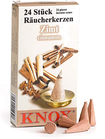 KNOX Cinnnamon Scented Incense Cones, Pack of 24, Made in Germany