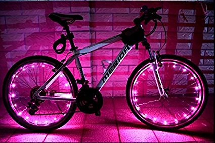 BlueSunshine Bike Wheel Lights - Auto Open and Close - Ultra Bright LED - Bicycle Wheel Spoke / Light String (1 pack) - Colorful Bicycle Tire Accessories- Waterproof