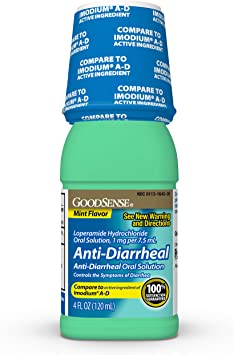 GoodSense Anti-Diarrheal Medicine, Loperamide Hydrochloride Oral Solution, 1 mg per 7.5 mL ,Mint Flavor, 4 Fluid Ounce