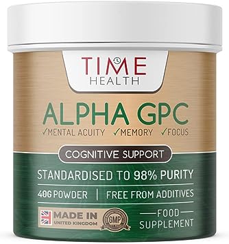 Alpha GPC Powder - 98% Purity - Powerful Source of Choline - Nootropic - Cognitive Enhancer - UK Made - Zero Additives (40g Powder Tub)