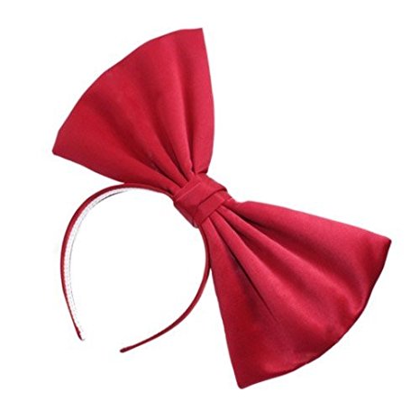 Wuudi® Women's Girl's Bow Hair Bands Headdress Party Props Headband Hair Accessories(Bright red)