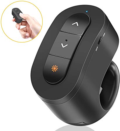 Presentation Clicker Wireless Presenter Remote with Laser Pointer,RF 2.4GHz Powerpoint Clicker for Keynote/MS Word/Excel/PC/ACD See/Prezi/Numbers/Pages/Googles Slides,Rechargeable Slideshow Advancer
