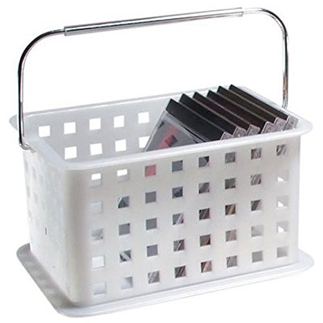 InterDesign Basic Storage Basket and DVD Box Suitable for The Bathroom and Kitchen, Made of Plastic, Clear, Small