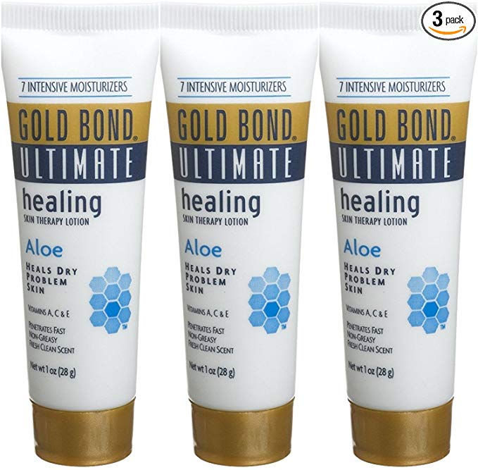 Gold Bond Ultimate Healing Skin Therapy Lotion Aloe Travel Size 1 Oz (Pack of 3)