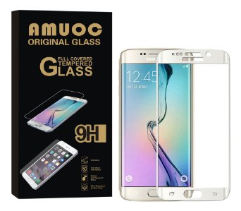 Amuoc HD Ballistic Glass Screen Protector for Samsung Galaxy S6 edge, 2 Pack,White