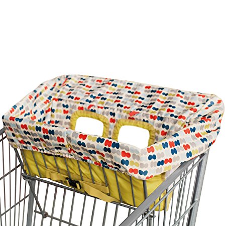 Skip Hop On The Go 2-in-1 Take Cover Grocery Cart and High Chair Cover, Dotsi