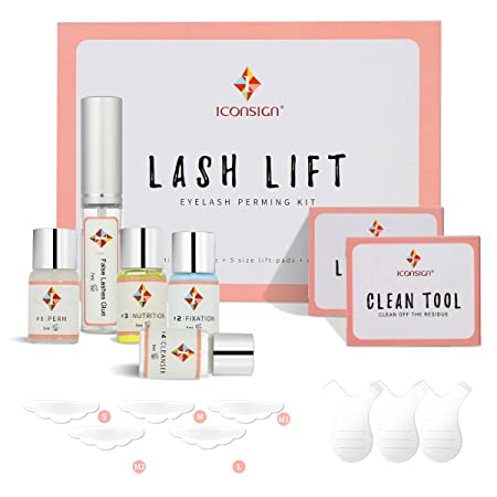 Eyelash Perming Kit,SUNSENT Lash Lifting Kit,Semi-Permanent Lash Extensions Kit Semi-Permanent Lash Curling Kit for Home Salon to Use,Long Lasting for 3 Months (set A)