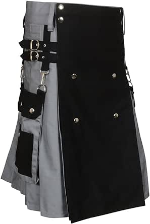 Scottish Black & Gray Two Tone Utility Kilt