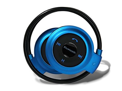 PChero® Newest Wireless Sport Stereo Headset Headphones - Built in Mic - Ideal for iPhone, iPad, Samsung, Bluetooth Enabled Devices - Using Voip, Skype and Online Talking - [Blue]