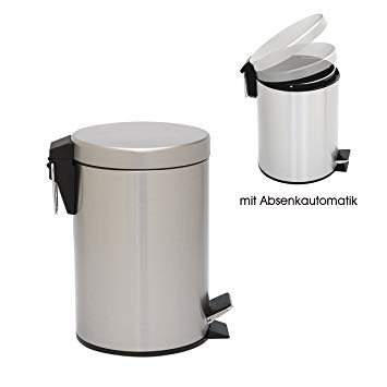 Mack Stainless Steel Trash Can Pedal Bin Trash Can Cosmetic Bin Bathroom with soft close, 12 liters