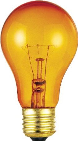 Westinghouse 0344300, 25 Watt, 120 Volt Trans Amber Incandescent A19 Light Bulb - 2500 Hours