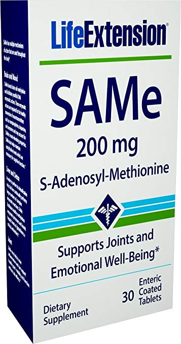 Life Extension SAMe (S-Adenosyl-Methionine) 200 mg, 30 Enteric Coated Tablets