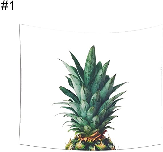Afco Fashion Pineapple Banana Leaf Printed Wall Hanging Tapestry Beach Towel Blanket Home Art Decor Size 150cm x 130cm (1#)