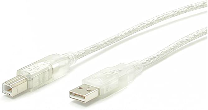 StarTech.com 10 ft Transparent USB 2.0 Cable - A to B - USB Cable - USB (M) to USB Type B (M) - 10 ft - Transparent - USBFAB10T