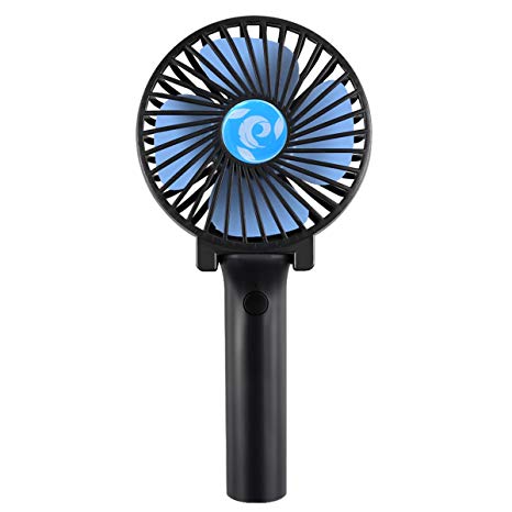 Mini Portable Fan, Handheld Personal Foldable Desk Desktop Table Cooling Fan with USB Rechargeable Battery Operated Electric Fan for Home, Office and Outdoor Traveling, 3 Speed (Black)