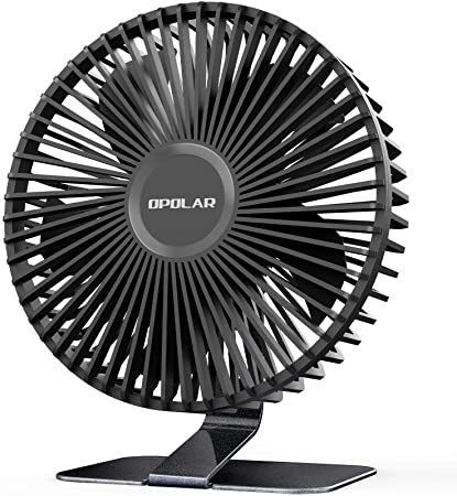 OPOLAR 2021 6 INCH USB Desk Fan with Upgraded Strong Airflow, 4 Speeds, Whisper Quiet Desktop Office Table Fan, 90° Adjustable Tilt Angle for Better Cooling,1.5M Cord, Black