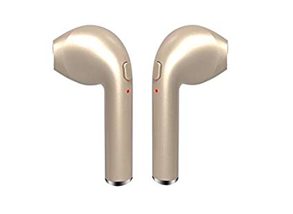 YUJOY I7S Bluetooth Earphones for phone call/Sport Double-ear portable bluetooth Wireless Earbuds with Microphone for IPhone 7/7 plus/6/6s plus/Samsung galaxy S8 etc Smartphones (Gold)