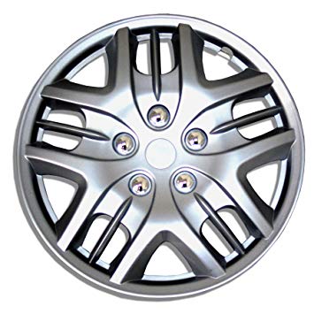 TuningPros WSC-025S15 Hubcaps Wheel Skin Cover 15-Inches Silver Set of 4