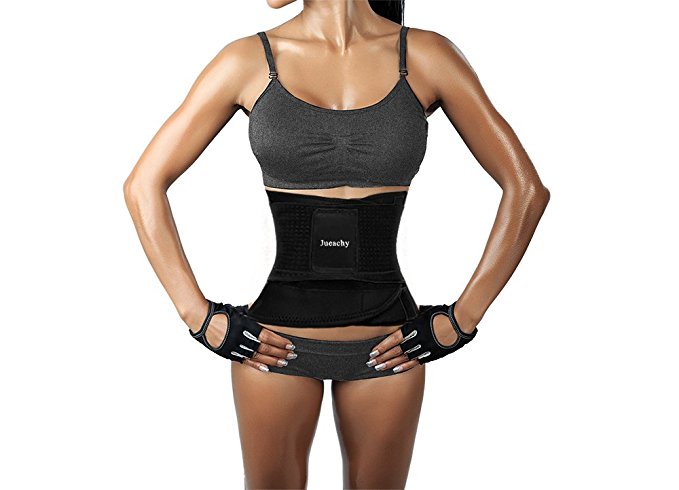 Jueachy Waist Trainer Belt for Women, Breathable Waist Cincher Trimmer Body Shaper Sweat Belt Girdle Fat Burn Belly Slimming Band for Weight Loss Fitness Workout