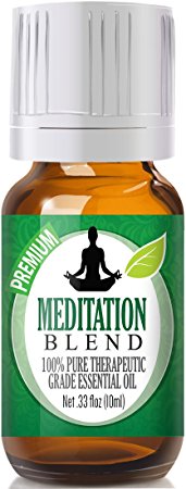 Meditation Blend 100% Pure, Best Therapeutic Grade Essential Oil - 10ml - Ylang Ylang, Patchouli, Frankincense, Clary Sage, Sweet Orange, Thyme, French Lavender