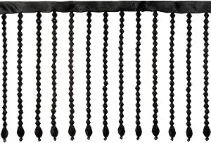 AWAYTR 1 Yard Crystal Beaded Fringe Trim - 3.5in Wide Sewing Beaded Fringe for Curtain Lampshades and Dress Clothing (Black)