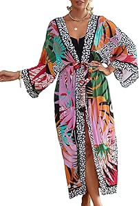 Bsubseach Kimonos for Women Open Front Kimono for Swimwear Women Tassel Swim Coverup