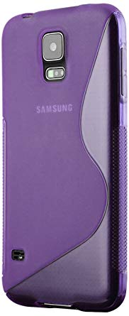 Galaxy S5 Case, Cruzerlite S-Line TPU Case Compatible for Samsung Galaxy S5 - Purple