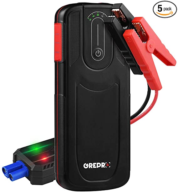 GREPRO 2000A Peak 18000mAh Car Jump Starter with USB Quick Charge (Up to 10L Gas, 7L Diesel Engine) 12V Auto Battery Booster Portable Charger Power Pack Built-in Smart Protection with Smart Indicator