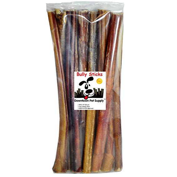Downtown Pet Supply 12" BULLY STICKS - Large Select Thick - Dog Chew Treats, Natural Beef Chews Makes Great Dental Dog Treats (12 inch)