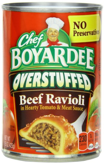 Chef Boyardee Big Beef Ravioli, Overstuffed, 15 Ounce