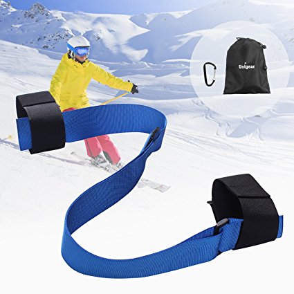 Unigear Adjustable 50" Ski Pole Shoulder Carrier Sling Straps with Cushioned Velcro Holder, Thick and Strong