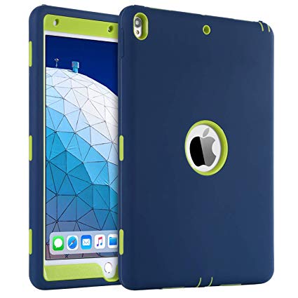 BENTOBEN iPad Air 3 Case 10.5 inch 2019, iPad Pro 10.5" 2017 Case, 3 in 1 Heavy Duty Armor Shockproof Rugged Hybrid Hard PC Soft Silicone Full Body Kids Proof Protective Cases Cover, Navy Blue/Green