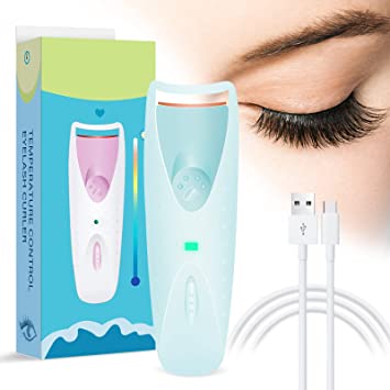 Heated Eyelash Curler, 15s Quick Heating USB Rechargeable Eyelash Curler Natural Curling & Long Lasting Perfect Stocking Stuffers for Women