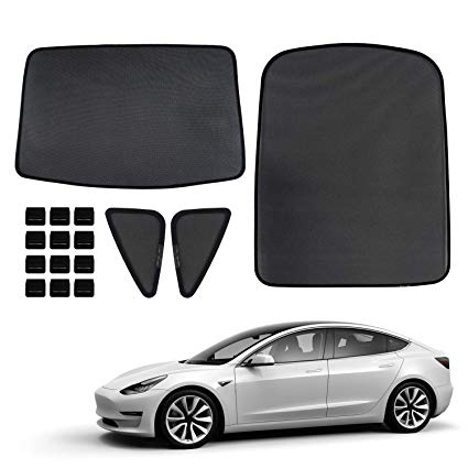 Mixsuper Mesh Car Window Sun Shades,Car Sunroof UV Rays Protection Window Shade for Tesla Model 3