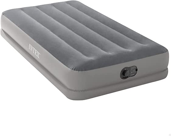 Intex Dura-Beam Standard Series Prestige Mid-Rise Air Mattress with Fastfill USB Powered Internal Air Pump