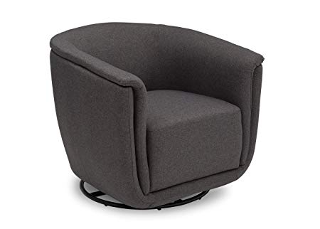 Delta Children Skylar Nursery Glider Swivel Rocker Tub Chair, Charcoal Grey