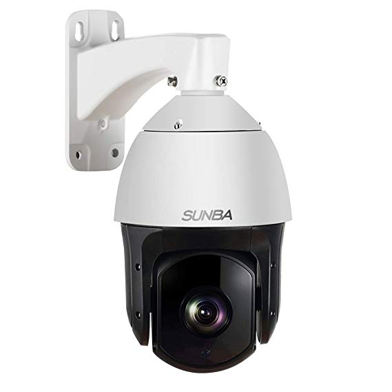 SUNBA 601-D20X IP PoE  H.265/H.264 High Speed PTZ Outdoor Security Camera, 20x Optical Zoom HD 1080P ONVIF with Audio and Night Vision up to 800ft