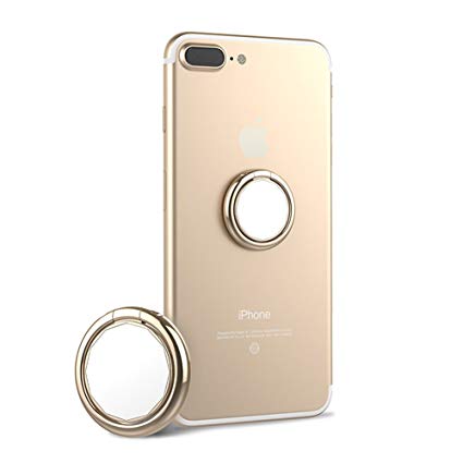 HaloVa Phone Ring Holder, Universal Thin Mirror Finger Ring Stand, 360° Rotation 180° Folded Cellphone Ring Stand Holder for iPhone Samsung, Champagne Gold