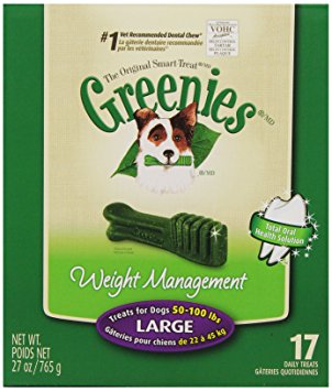 GREENIES Weight Management Dental Chews Large Dog Treats - Treat TUB-PAK Package 27 oz. 17 Treats