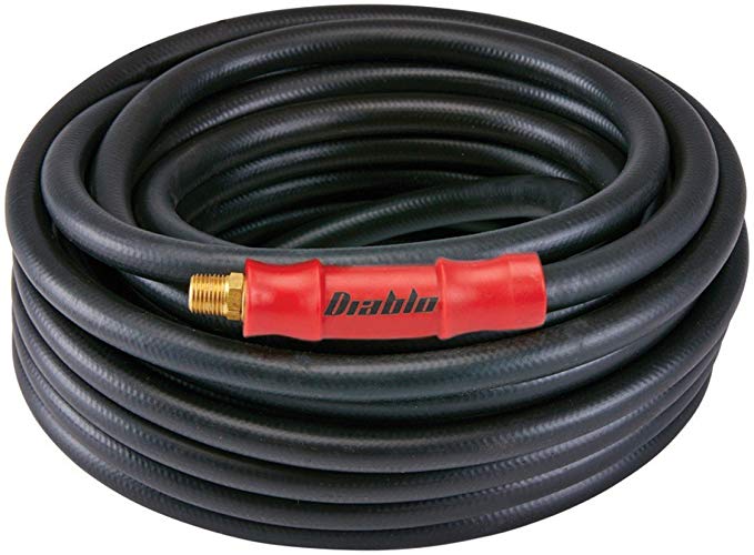 Diablo 62884 Premium Rubber Air Hose Reinforced with Polyester Cord, Oil, Gas and Ozone Resistant