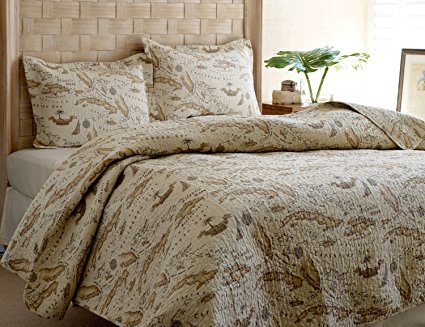 Tommy Bahama Map Quilt Set, Full/Queen