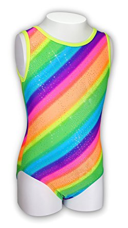 Pelle Girls' Rainbow/Multi-Color Gymnastics Leotard (many prints available)