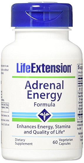 Life Extension Adrenal Energy Formula Vegetarian Capsules, 60 Count