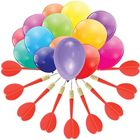 Gamie Dart Balloon Game for Kids by Jumbo Fun Set includes 144 dart Balloons and 11 Plastic Darts with Copper Tips - Exciting Outdoor Game for Children & Adults - Best Birthday Party & Backyard Fun