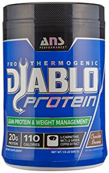 ANS Performance Diablo Protein, Lean Weight Management Protein With CLA & Coconut Oil (MCTs) for Stimulant Free Weight Loss ,Chocolate Brownie, 1.5 Pound