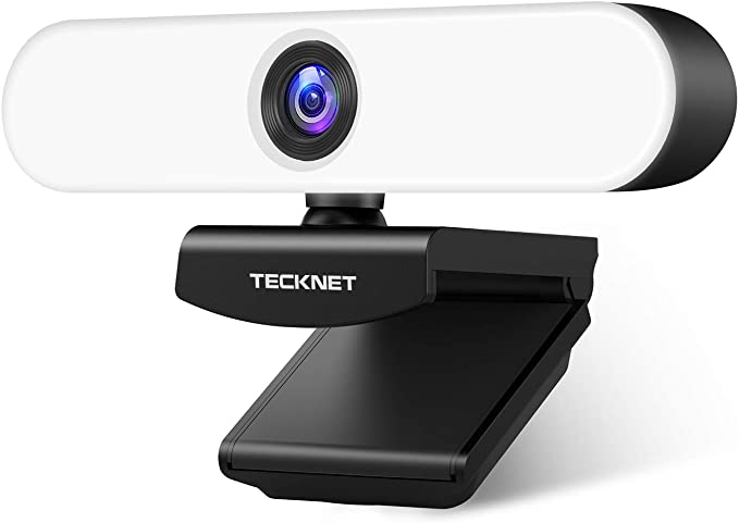 1080P Webcam with Microphone for PC, TECKNET HD Streaming Webcam with 3-Level Brightness Ring Light, USB Webcam for Laptop/Mac/Video Conferencing/Calling/Live Streaming/Online Learning