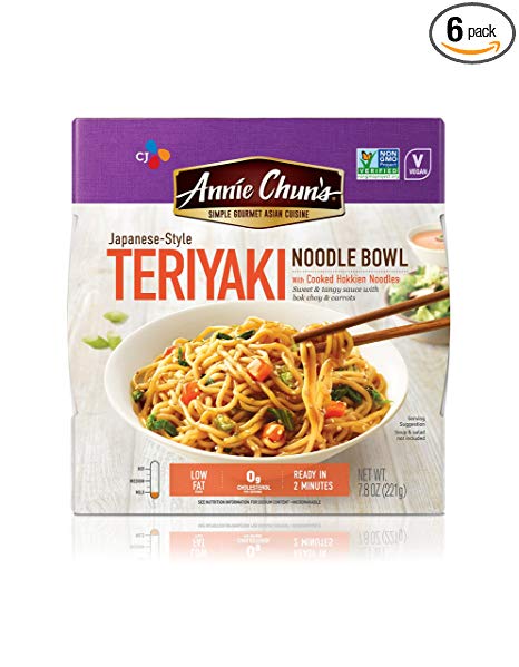 Annie Chun's Teriyaki Noodle Bowl, Non-Gmo, Vegan, 7.8-oz (Pack of 6), Japanese-Style