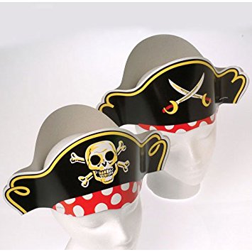 US Toy Pirate Captain Cardboard Party Hats Costume (1 Dozen)